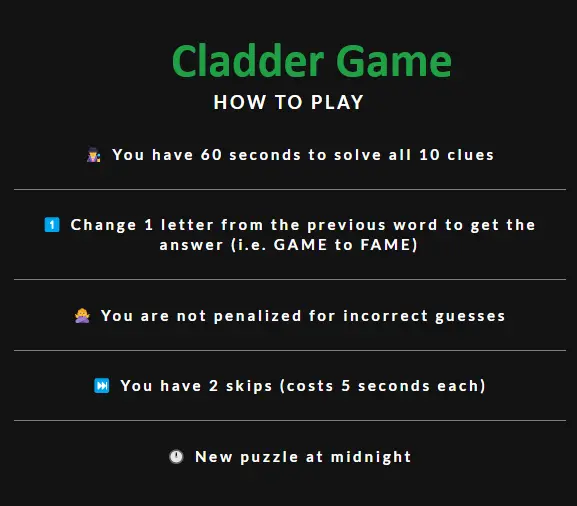 How to Play Cladder Game