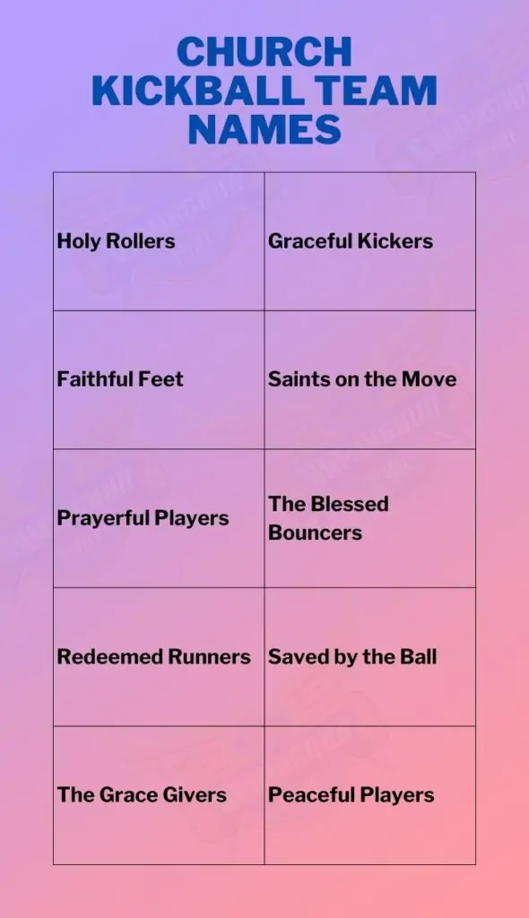 Church kickball team names