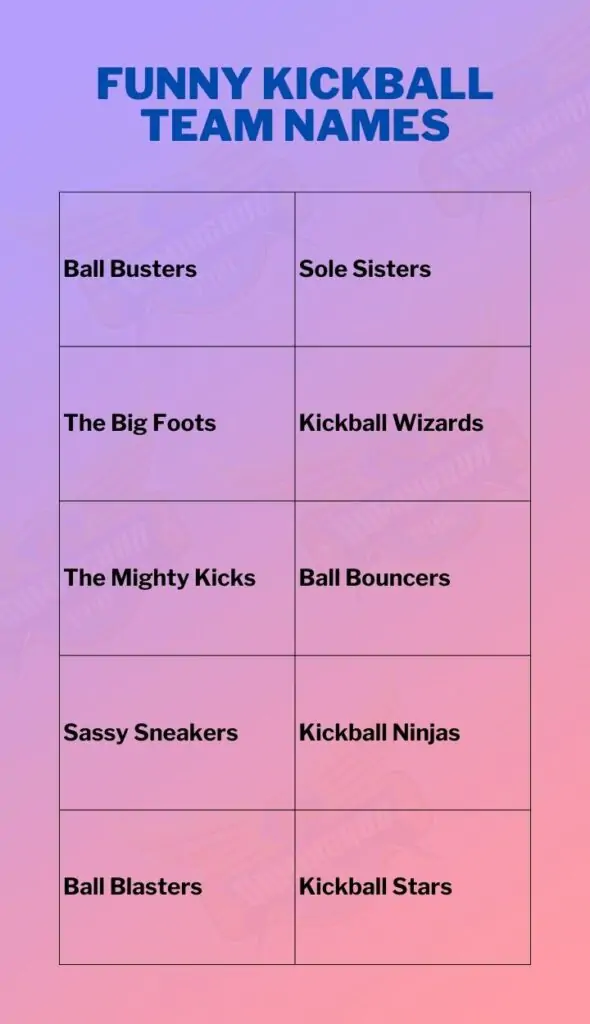 Funny Kickball Team Names