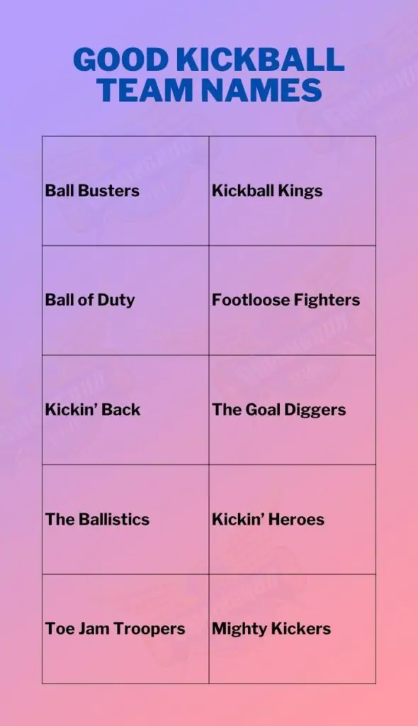 Good kickball team names