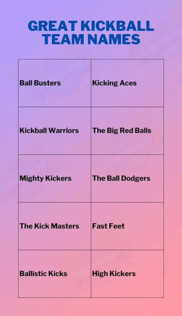 Great kickball team names